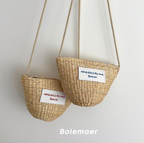 「2024」バッグ★ショルダーバッグ★草編みバッグ★子供用★韓国風★2色