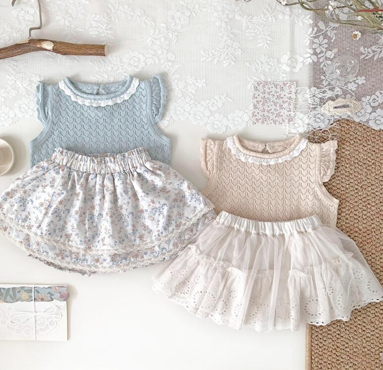 2024夏新作Cu★子供服　ニットベスト★73-110cm★2色