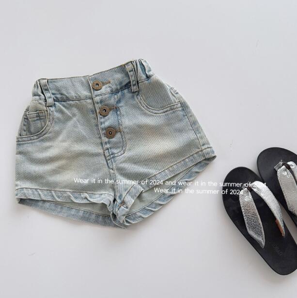 「2024」子供服★ボトムス★ショートパンツ★デニム★キッズ女の子★韓国風子供服★90-140CM