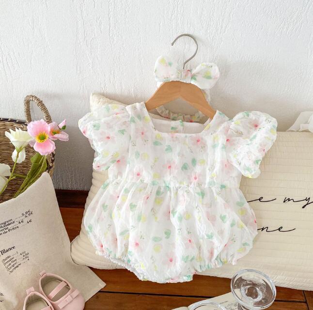 「2024」子供服★ロンパース+ヘアバンド★連体服★韓国風子供服★可愛い★ベビー★66-90CM