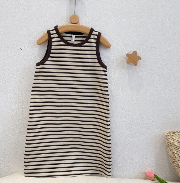 「2024」子供服★ワンピース★韓国風子供服★キッズ女の子★ストライプ★90-150CM