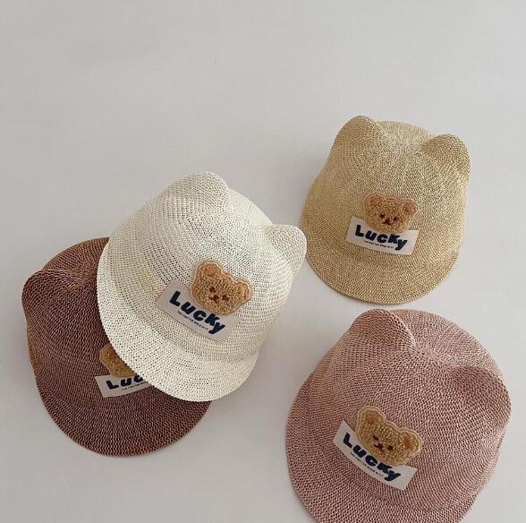 「2024」子供用★キャップ★麦わら帽子★通気性★キッズ★ベビー★男女兼用★可愛い★4色