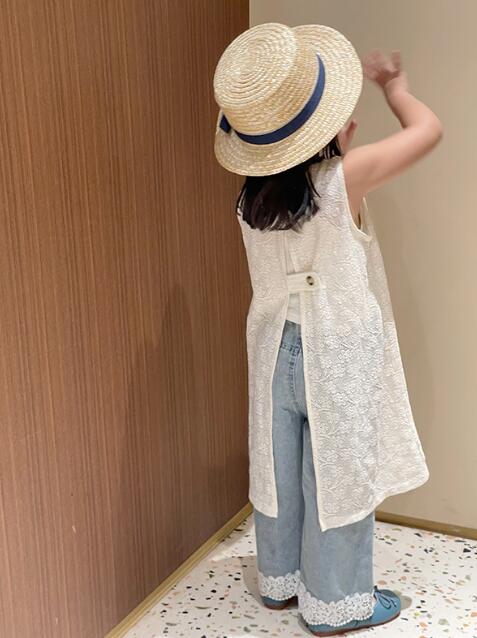 2024夏★子供服　キャミソール&レースワンピース&デニムズボン★90-150cm★