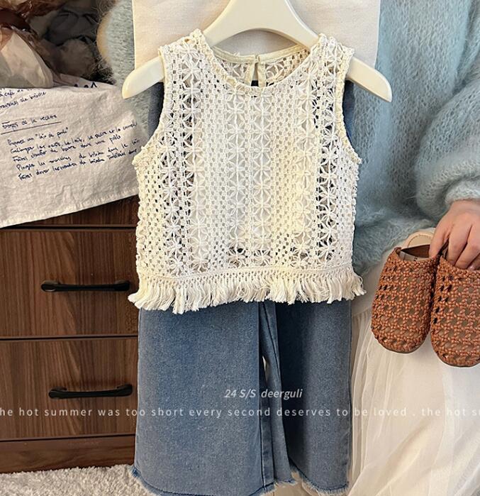 2024夏★子供服　キャミソール&ベスト&デニムズボン★100-150cm★