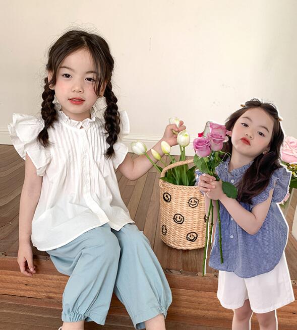 「2024」子供服★トップス★無地★シャツ★韓国風子供服★2色★90-140CM