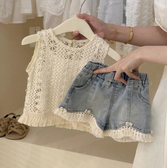 2024夏新品★子供服　ベスト+キャミソール&ズボン★80-130cm★