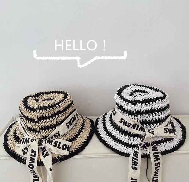 「2024」子供用★帽子★キャップ★麦わら帽子★キッズ★バケットハット★2色