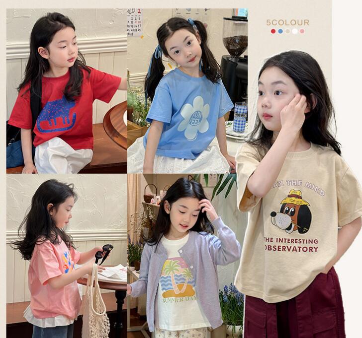 2024★夏新作★韓国風子供服★Tシャツ★5色90-140CM