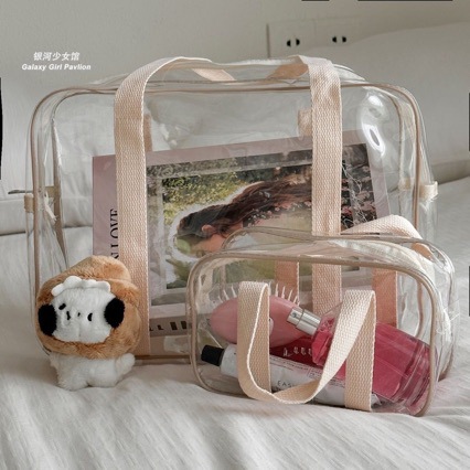 ★収納袋★透明ハンドバッグ　PVC防水★