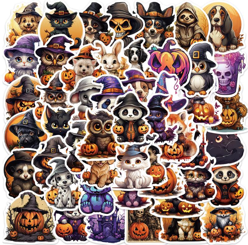 ★飾りシール★DIYハロウィン粘着シール　ステッカー★50枚入り