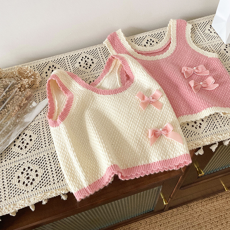 「2024」子供服★トップス★ベスト★韓国風子供服★2色80cm〜130cm