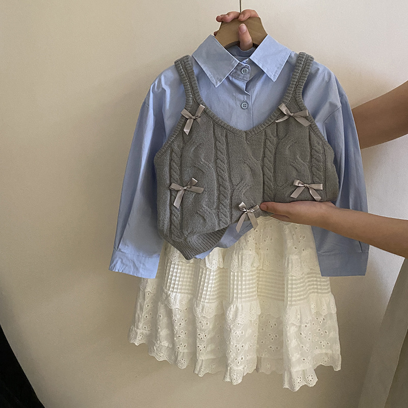 2024新作★子供服　トップス+ニットベスト&スカート分けて★110cm〜150cm