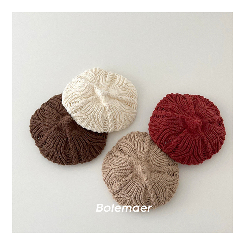 「2024」子供用★帽子★ニット帽子★ベレー帽★キッズ★可愛い★4色