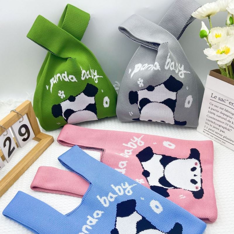 「2024」バッグ★ハンドバッグ★ニットドバッグ★パンダ★ 5色