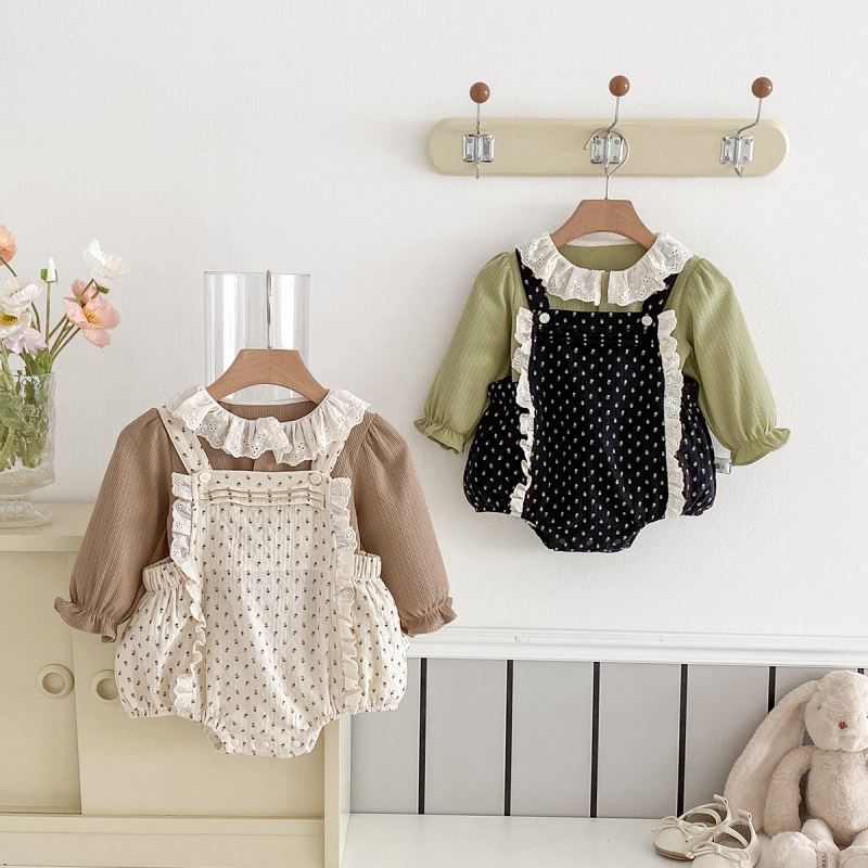 2024★春秋新作★韓国風子供服★トップス+サロペット★66cm〜90cm 2色