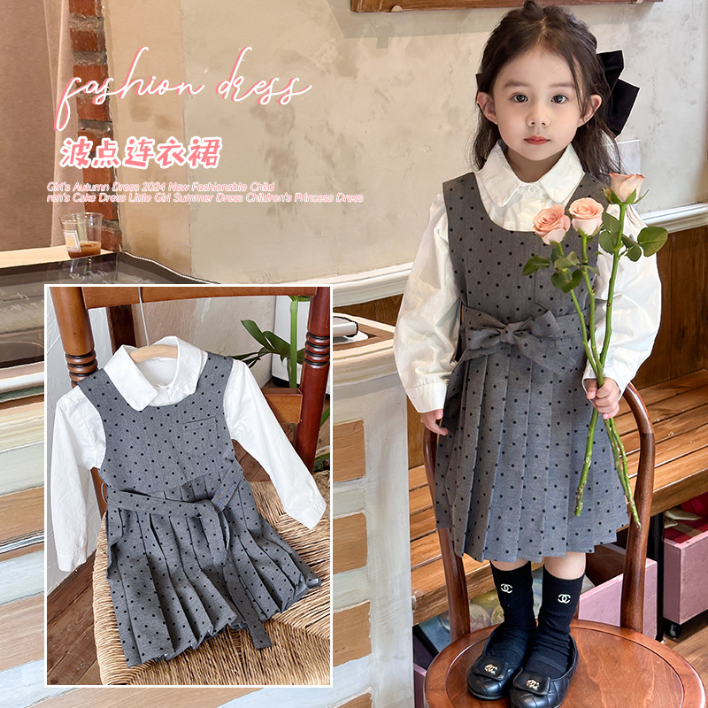 「2024」子供服★トップス★長袖シャツ★ワンピース★韓国風子供服★2色90cm〜150cm