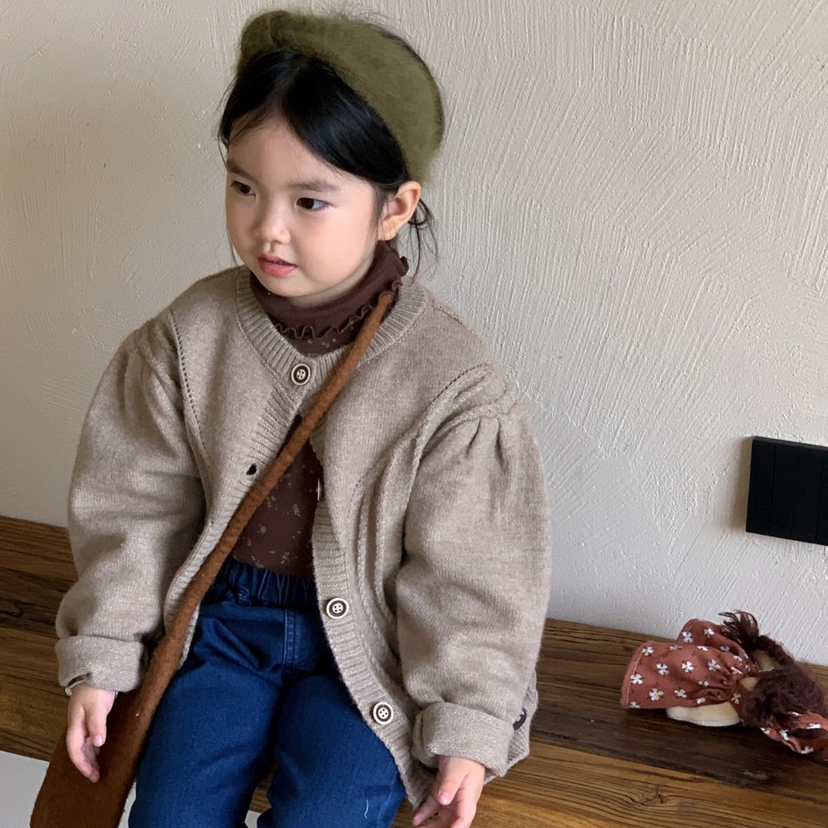 「2024」子供服★トップス★ニット★カーディガン★韓国風子供服★2色90cm〜130cm