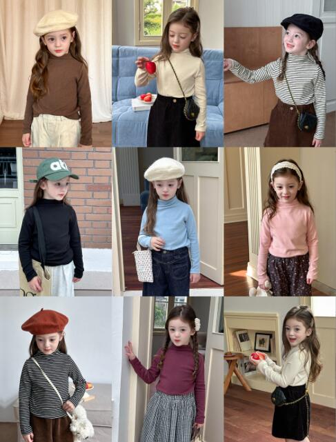 2024秋新品A★子供服　トップス　インナー★90cm〜160cm 8色