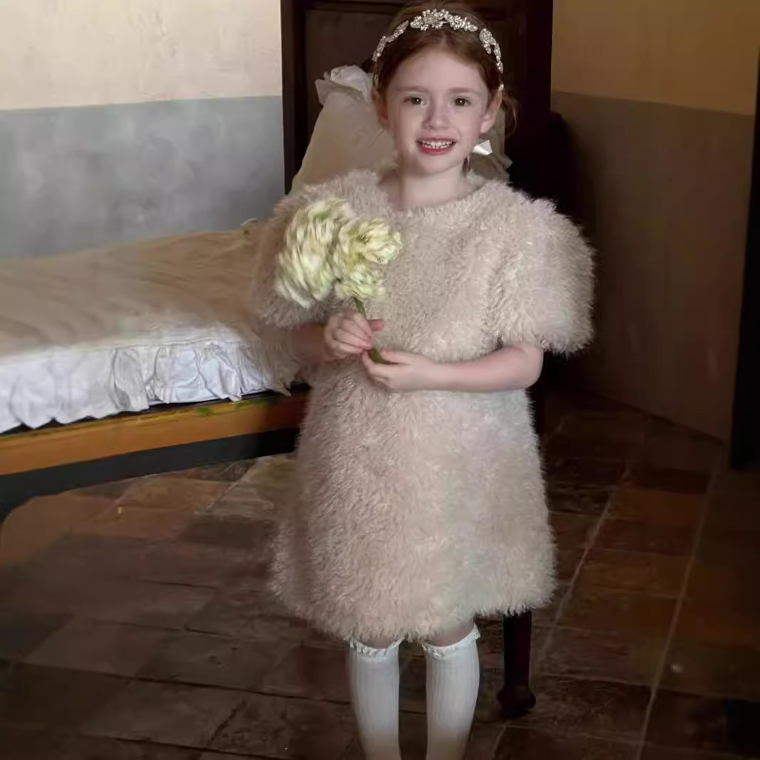 2024秋冬otaly★子供服　ふわふわワンピース★90cm〜130cm 2色