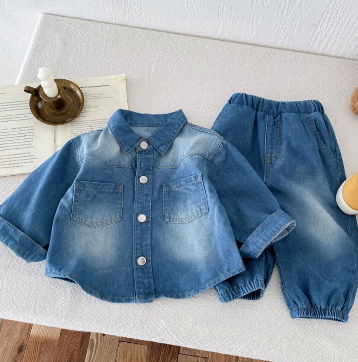 「2024」子供服★トップス+ズボン★デニムセットアップ★韓国風子供服★80cm〜130cm