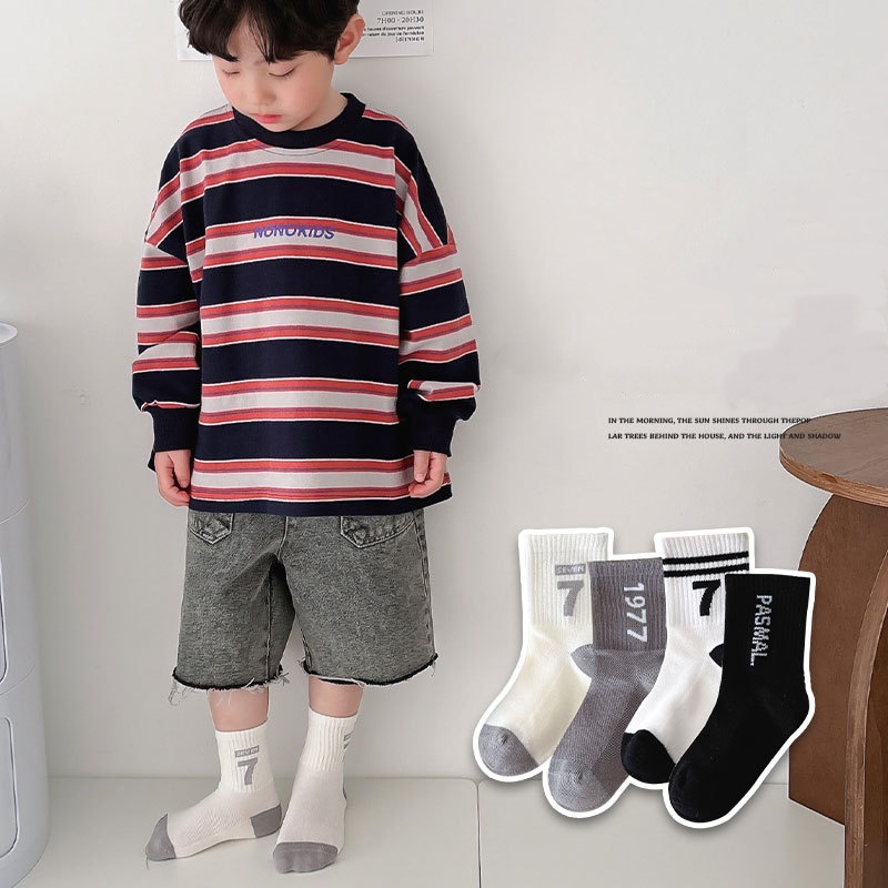 2024★キッズ靴下★ソックス★1セット=4点S〜XL 5色