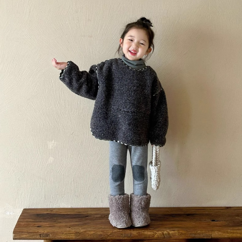 2024秋冬新品★子供服　ボアトレーナー&インナー&ズボン★90cm〜140cm