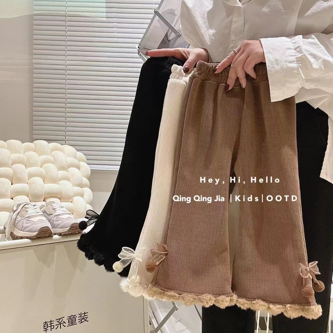 2024★秋冬新作★韓国風子供服★裏起毛★ズボン★90cm〜140cm 3色