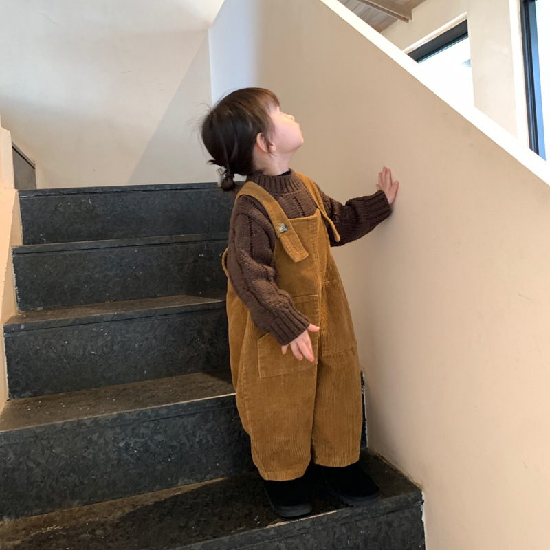 2024★秋冬新作★韓国風子供服★サロペット★コーデュロイ★80〜150