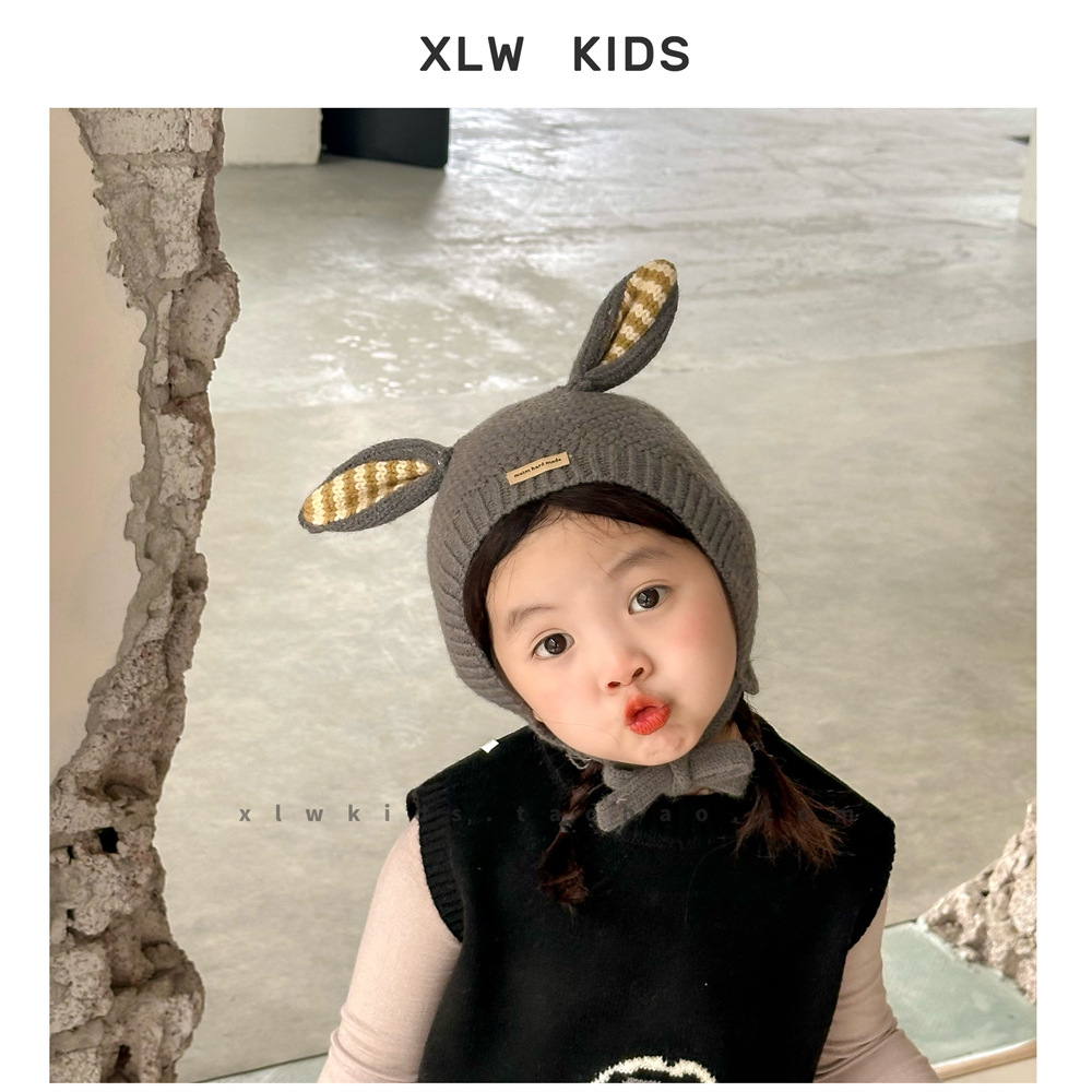 「2024」子供用★帽子★ニット帽子★耳カバー★防寒★キッズ★暖かい★8色