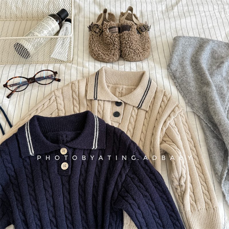 「2025」子供服★トップス★ニット★セーター★韓国風子供服★2色80cm〜130cm