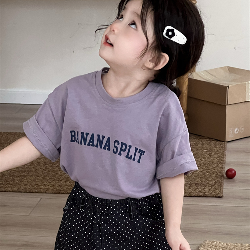 2025夏新入荷XF★子供服　トップス★80cm〜130cm 2色
