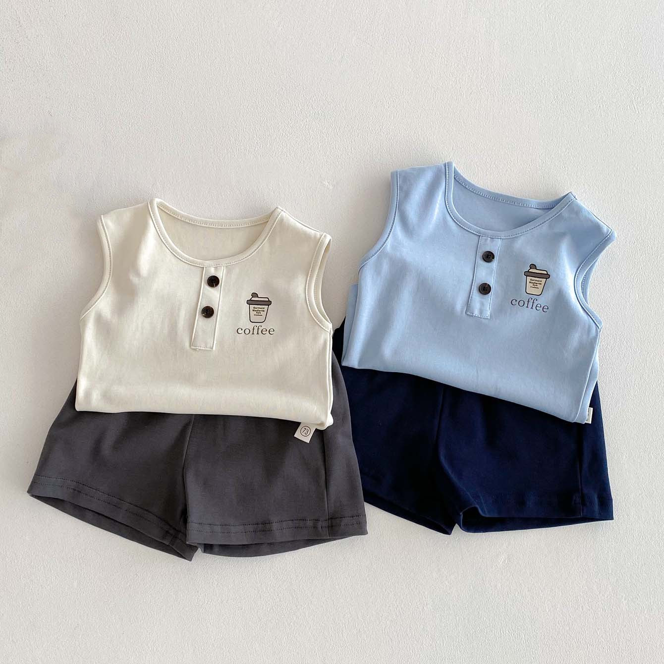 「2025」子供服★トップス+ズボン★セットアップ★袖なし★韓国風子供服★2色73cm〜100cm