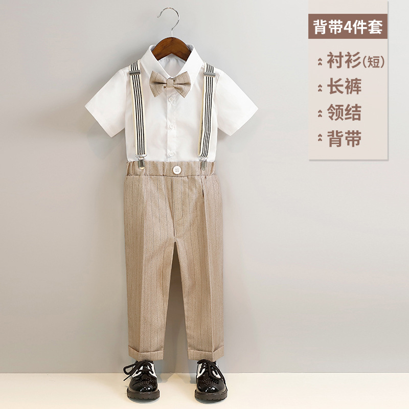 「2025」子供服★半袖シャツ+サロペット+蝶結び★セットアップ★80cm〜150cm