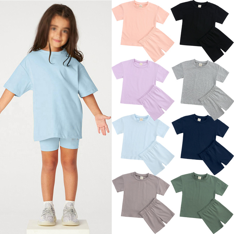 「2025」子供服★トップス+ズボン★セットアップ★無地★韓国風子供服★18色80cm〜160cm