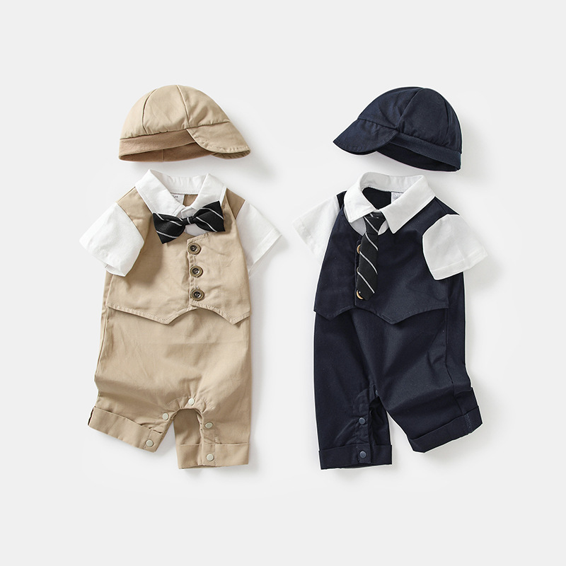 2025新入荷★ベビー服　ロンパース+帽子★70cm〜95cm 2色
