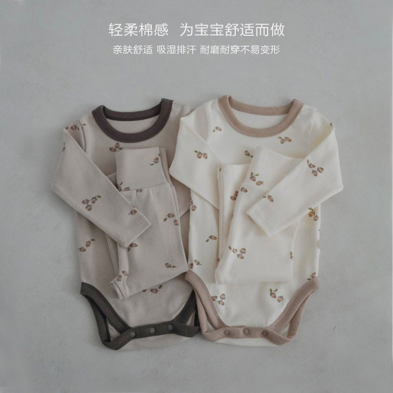 2025秋新品★子供服　ロンパース+ズボン　セットアップ★66cm〜90cm 2色