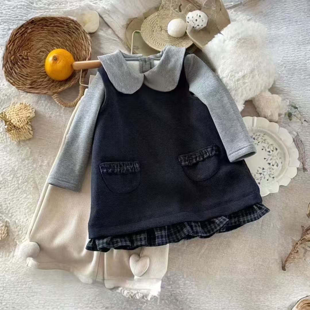 2025新品★子供服　トップス+ワンピースセットアップ★90cm〜140cm