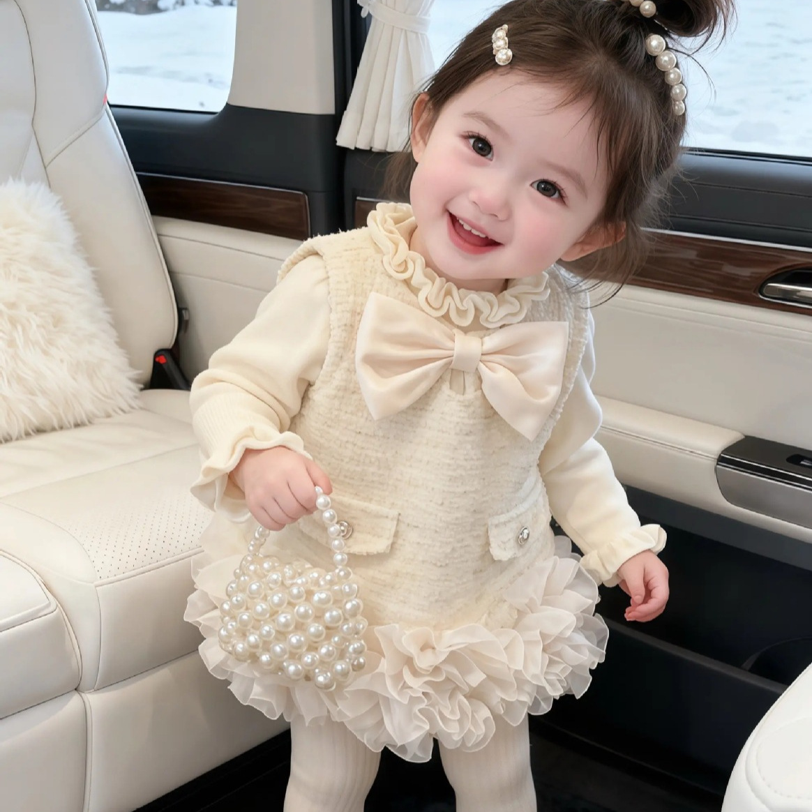 2025冬新品★子供服　ベストワンピース★80cm〜130cm