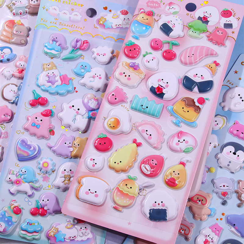 DIY手作り ステッカー★粘着シール★3D★手帳素材