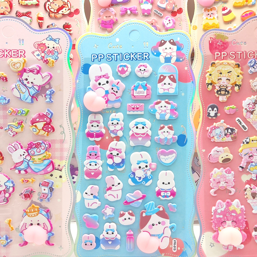 DIY手作り ステッカー★粘着シール★3D★手帳素材