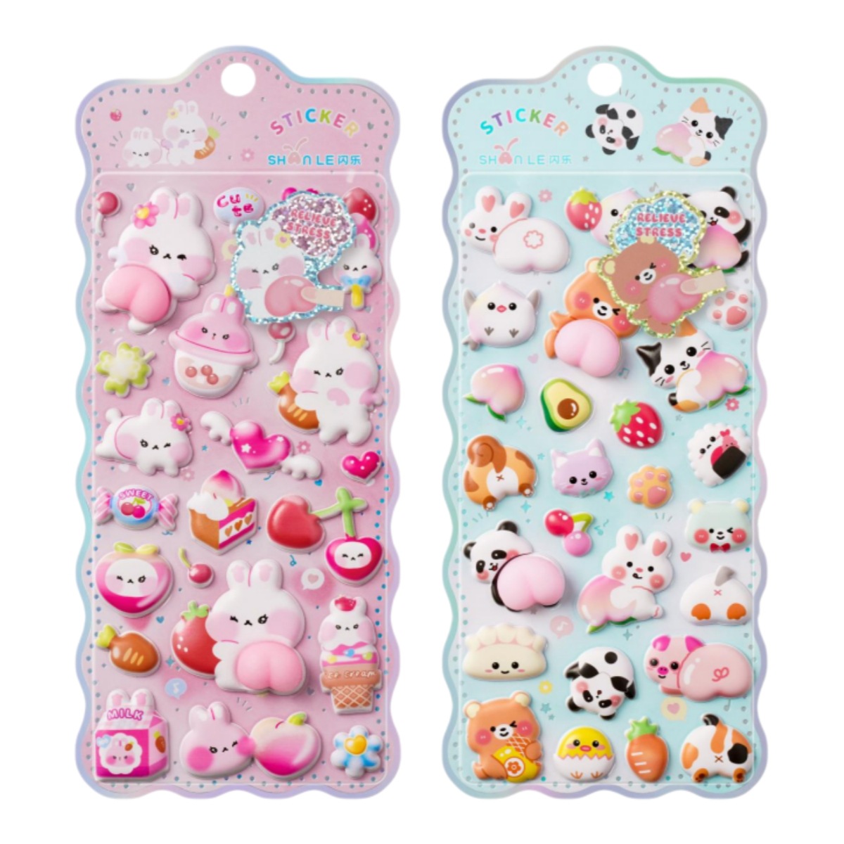 DIY手作り ステッカー★粘着シール★3D★手帳素材