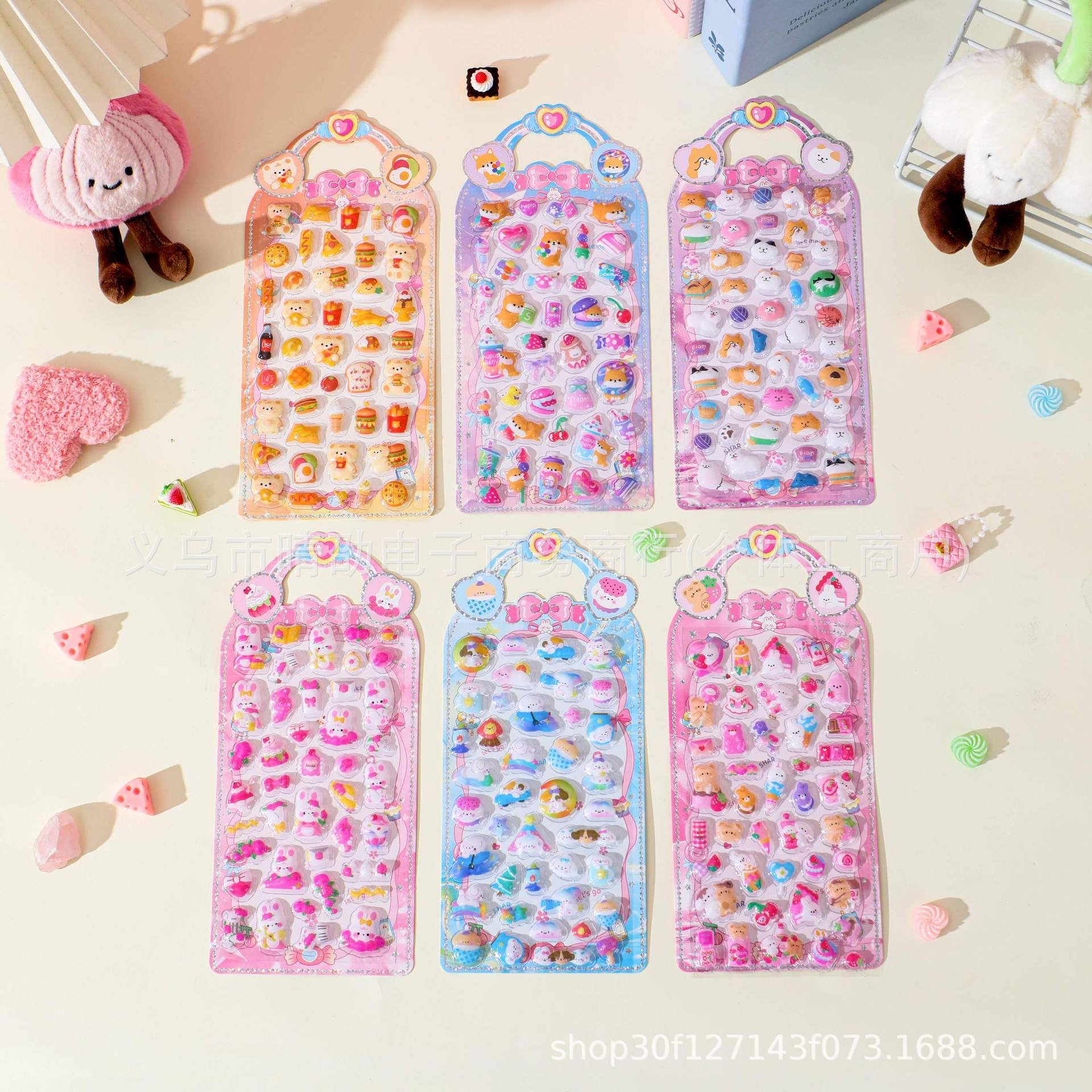 DIY手作り ステッカー★粘着シール★3D★手帳素材