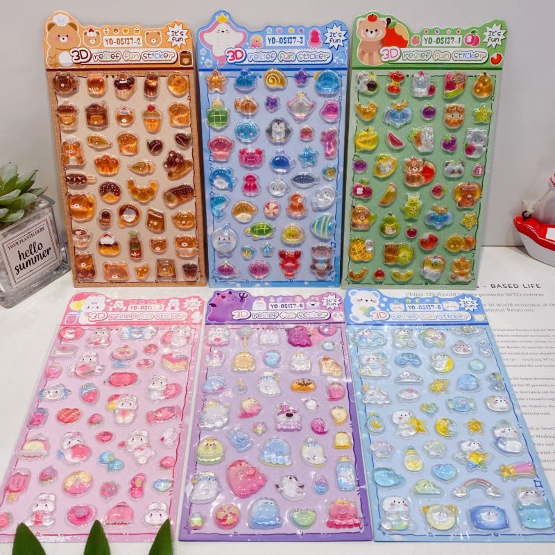 DIY手作り ステッカー★粘着シール★3D★手帳素材