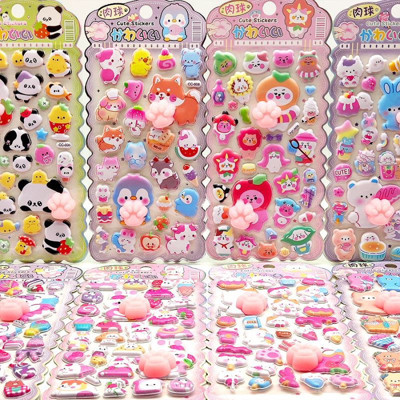 DIY手作り ステッカー★粘着シール★3D★手帳素材