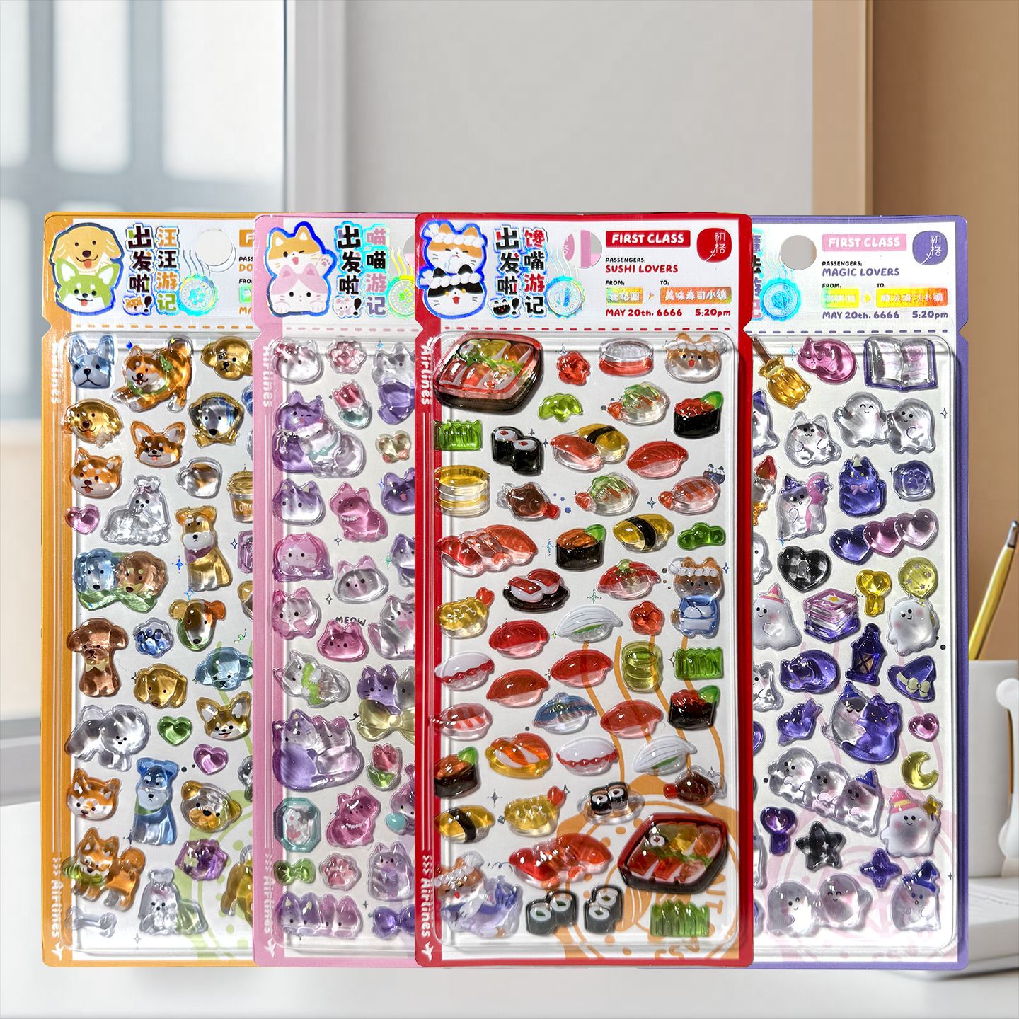 DIY手作り ステッカー★粘着シール★3D★手帳素材