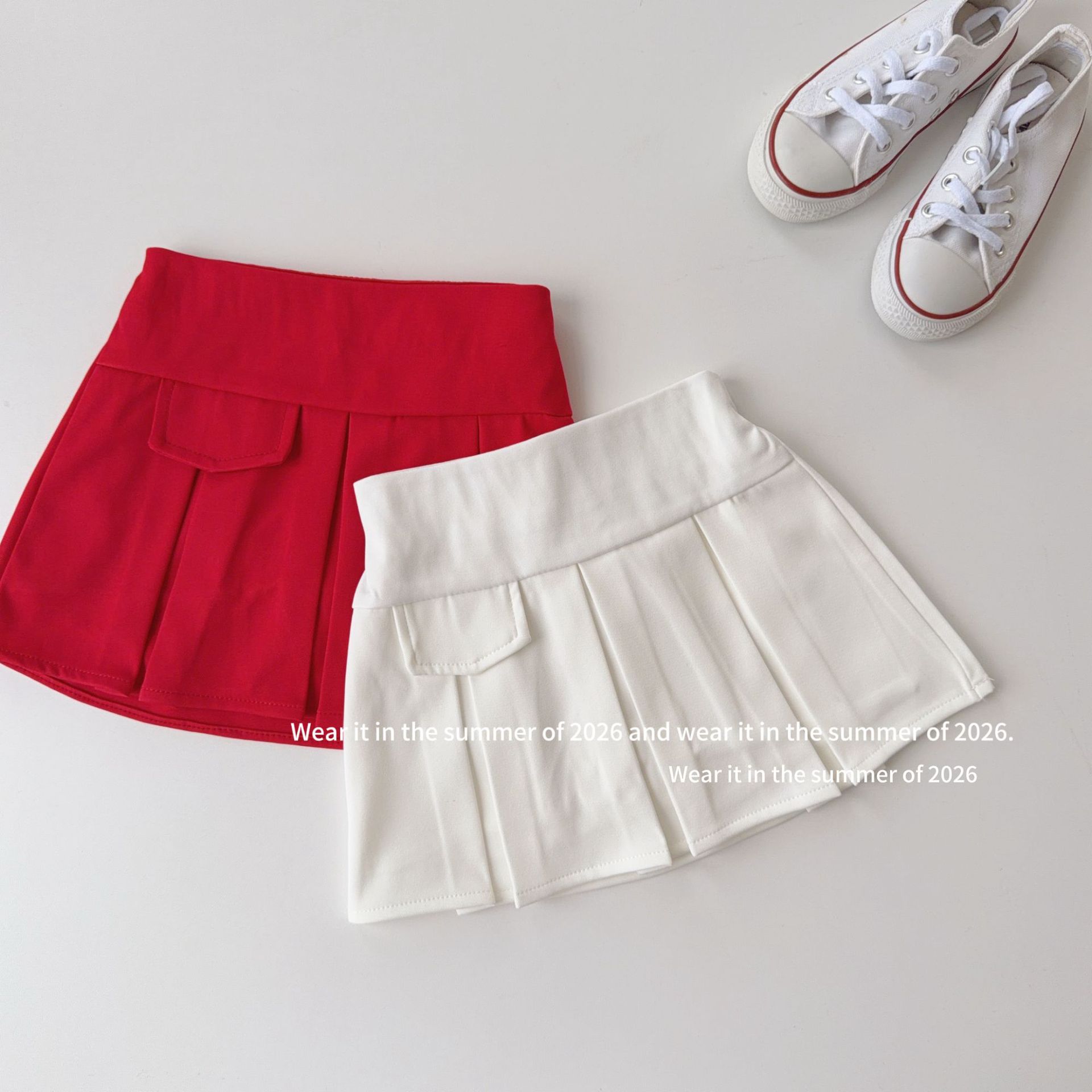 2026新品TQ★子供服　スカート★90cm〜150cm 2色