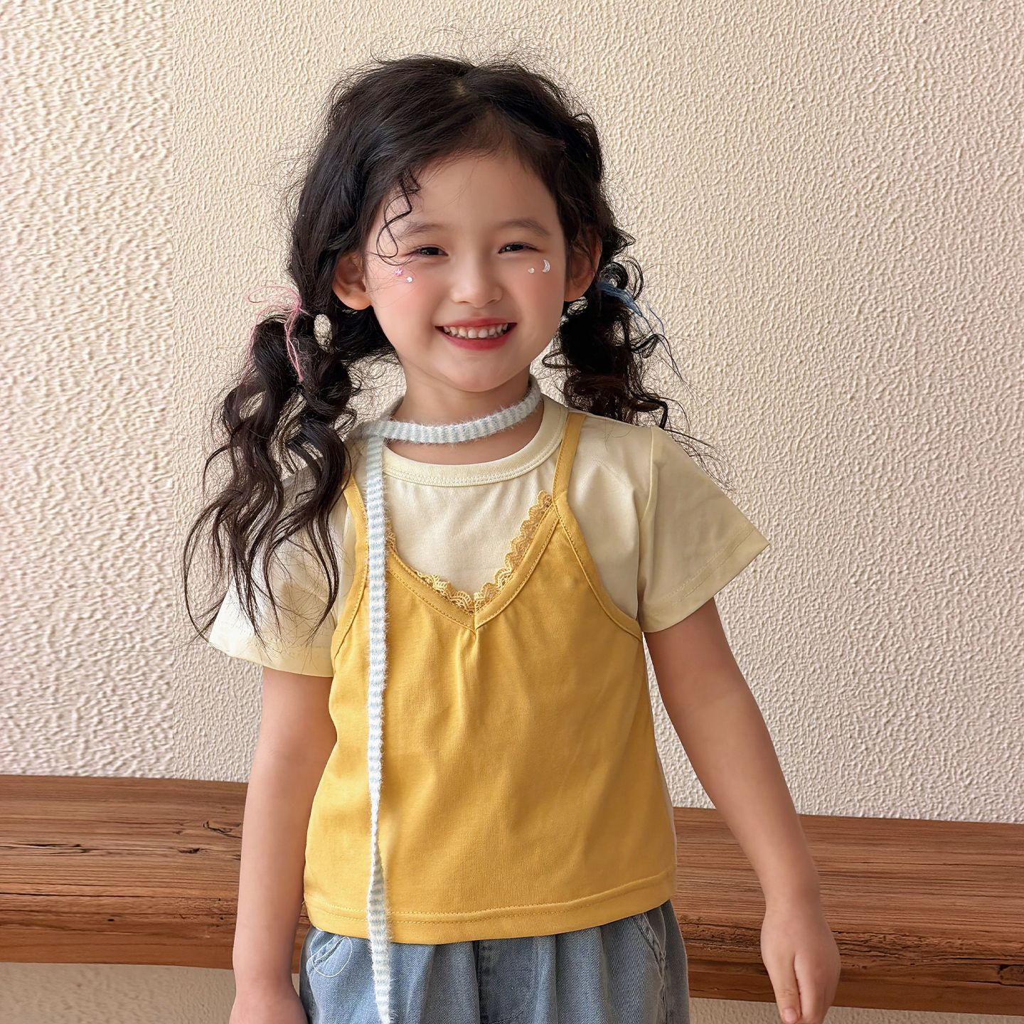 2026新作★子供服　重ね着トップス★80cm〜140cm