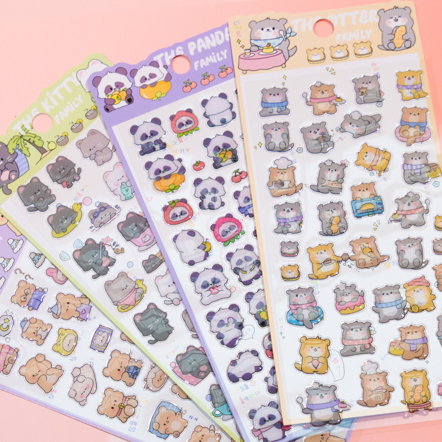 DIY手作り ステッカー★粘着シール★3D★手帳素材