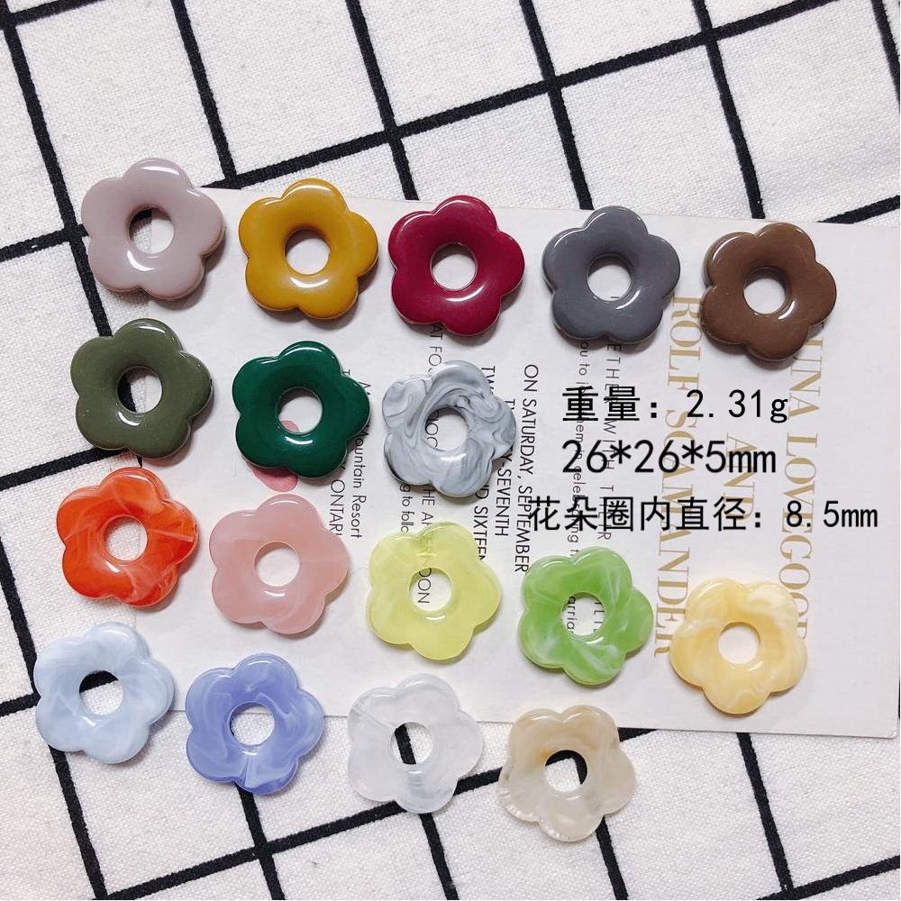 26mm / レジン半穴お花パーツ / イヤリング基礎素材 / ハンドメイドアクセサリー資材