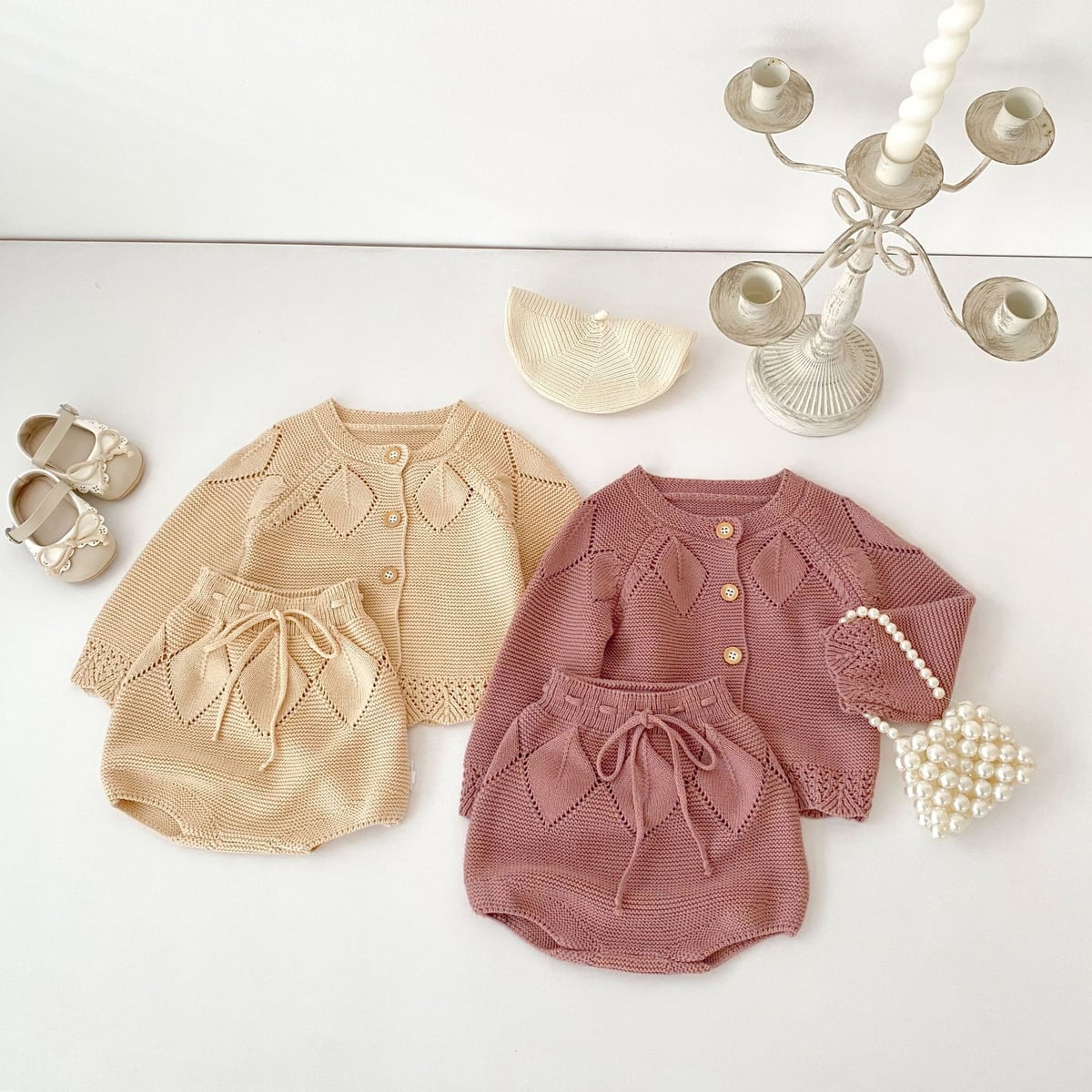 2026秋新品★子供服 　カーディガン&ズボン★66cm〜100cm 2色